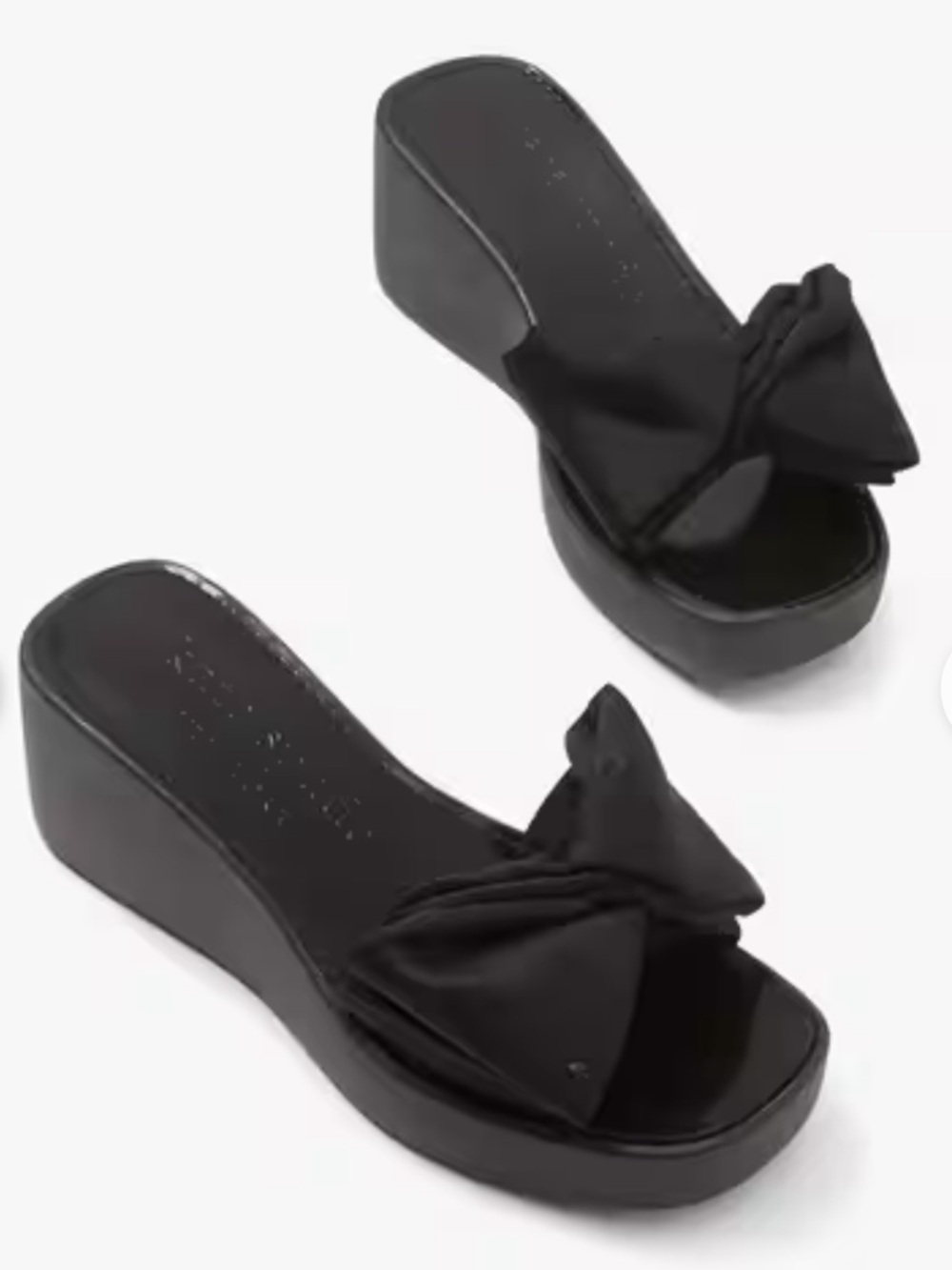 Kate Spade Bikini Bow Platform Sandals, black, size 8